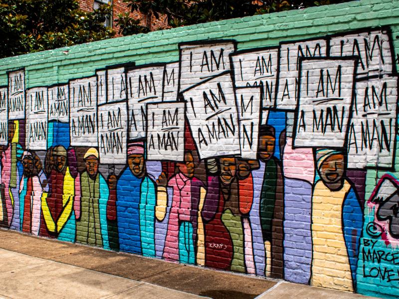Wall in Memphis honoring MLK