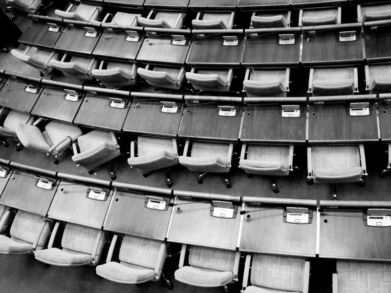 Empty seats in political chamber