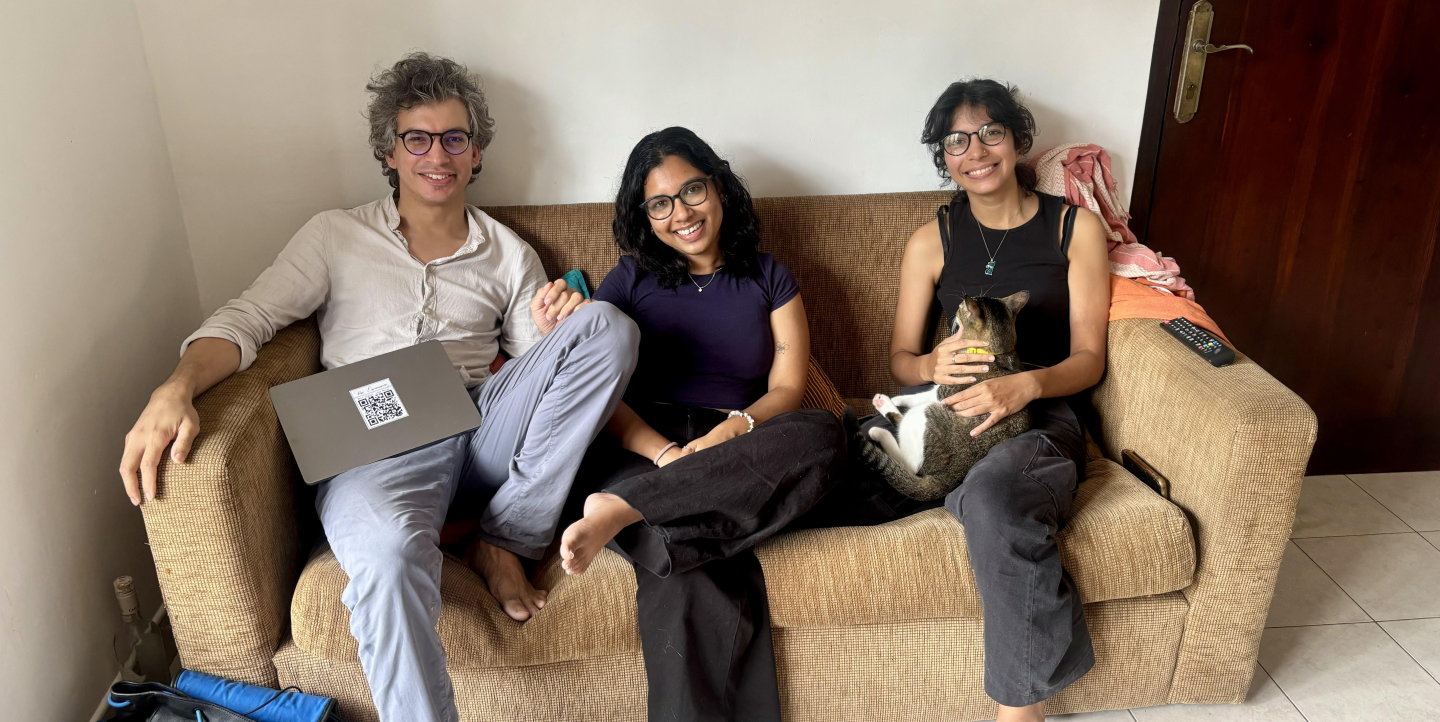 Co-founders sitting on a couch.