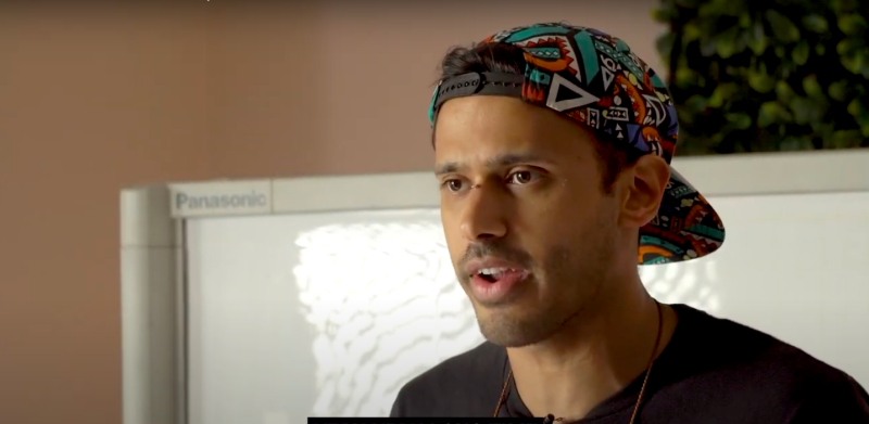 A man talking into the camera.