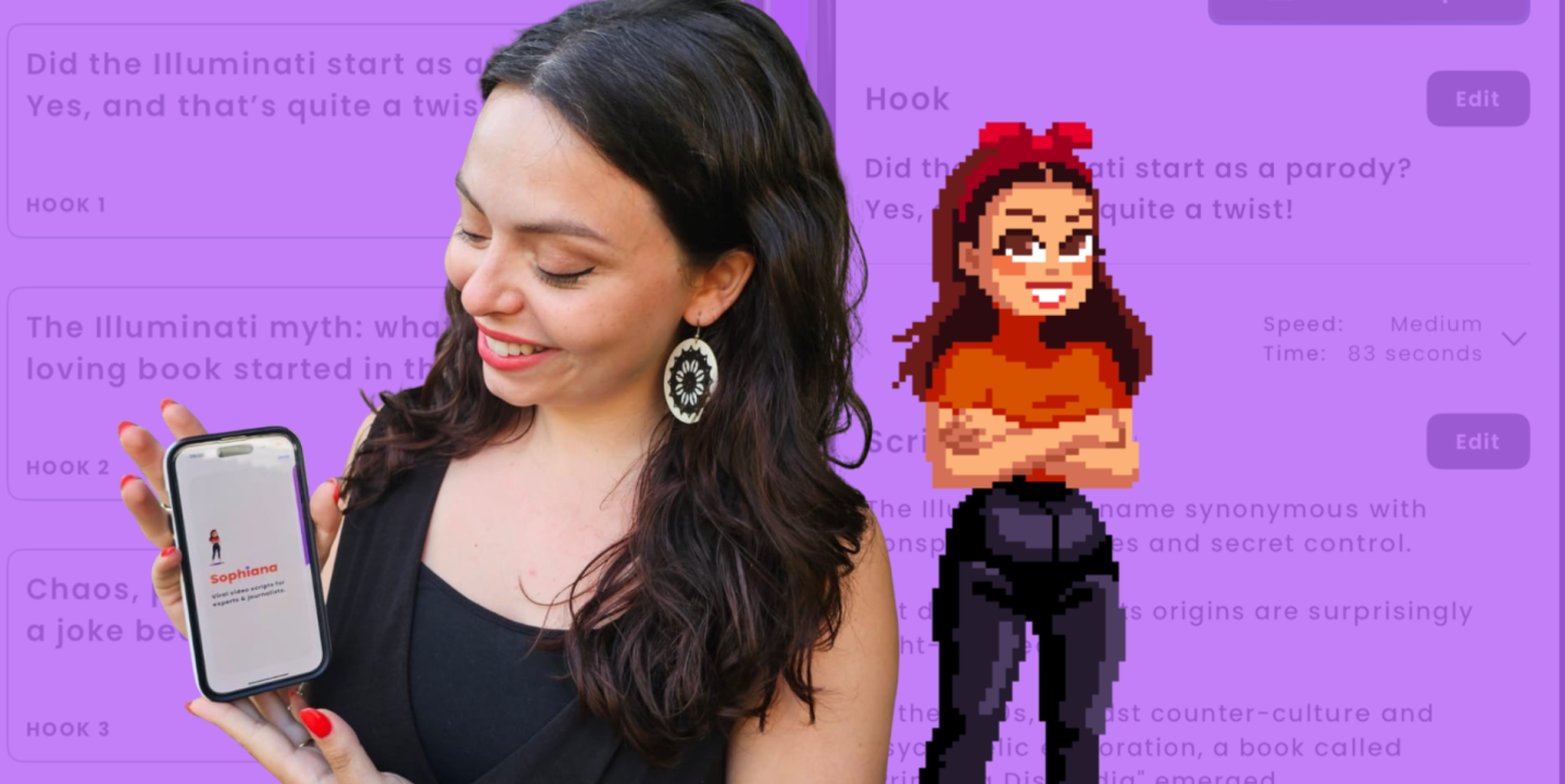 Sophia Smith Galer avec un téléphone